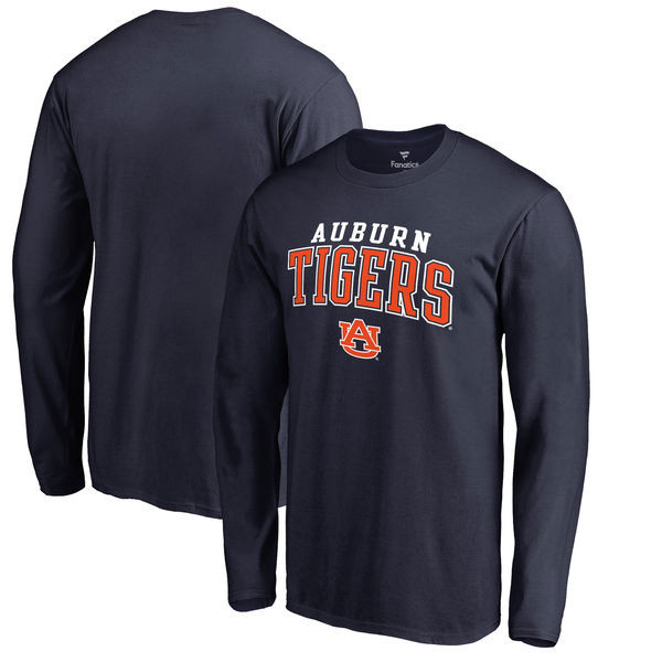 Auburn Tigers Men's Navy Hot Printing College Mixed Logo NCAA Authentic Football T-Shirts CCP8074TH